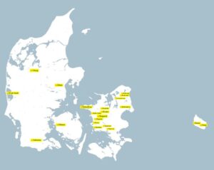 Danmarkskort på engelsk