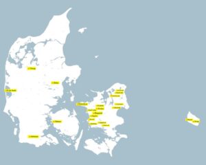 Danmarkskort på engelsk