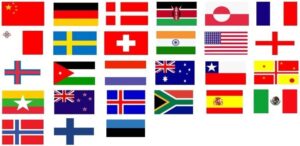 Nationalflag fra maraton lande incl. Estaland